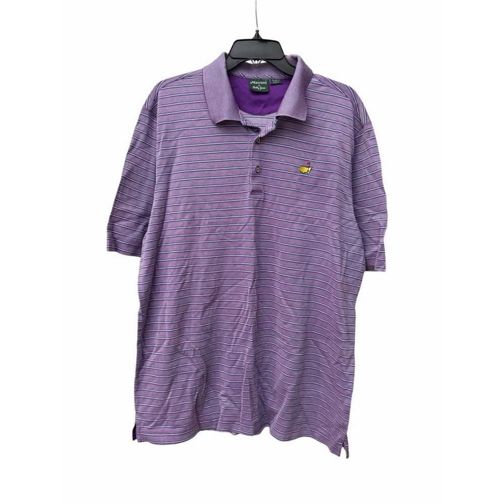 Bobby Jones Masters Tournament Polo Shirt Mens Size XL Purple Striped #CCC3-1